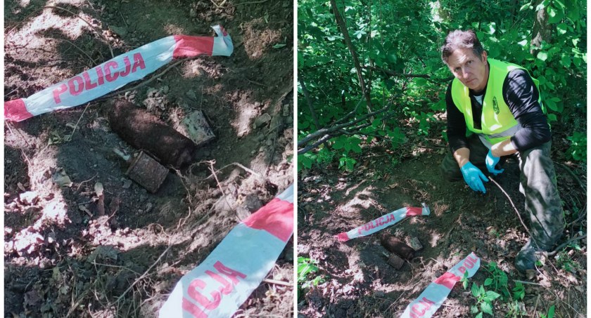 Granaty i pociski znalezione w okolicach końca Alei Wojska Polskiego 