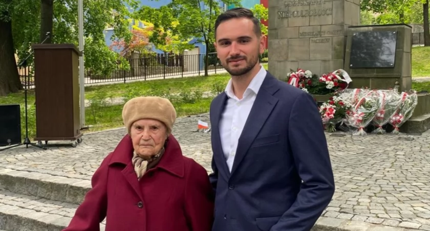 Pani Józefa Gorzkowska i autor wywiadu Dawid Zarzecki