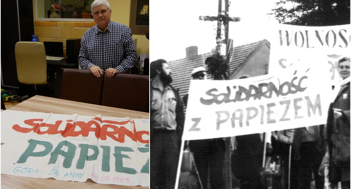 Historia, Zaginiony transparent Solidarności odnalazł latach! - zdjęcie, fotografia