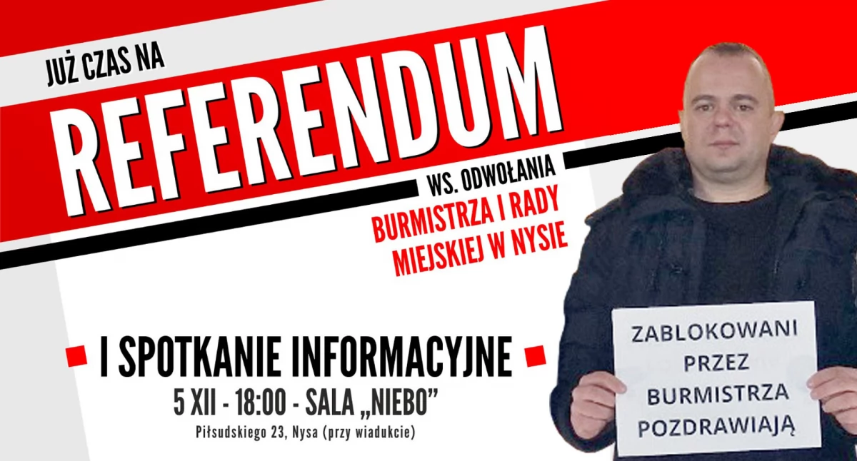 Sprawy społeczne, Powódź pokazała Nysie gospodarza mówi Patryk Cichy przedstawiciel mieszkańców chcących zorganizować referendum Nysie - zdjęcie, fotografia