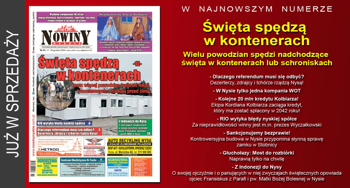 Materiał informacyjny , Świąteczne wydanie Nowin Nyskich - zdjęcie, fotografia
