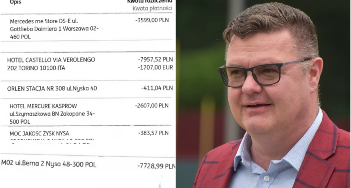 Kontrowersje, Afera Opolskie Służbowa karta prezesa wydawał pieniądze wyciąg transakcji - zdjęcie, fotografia
