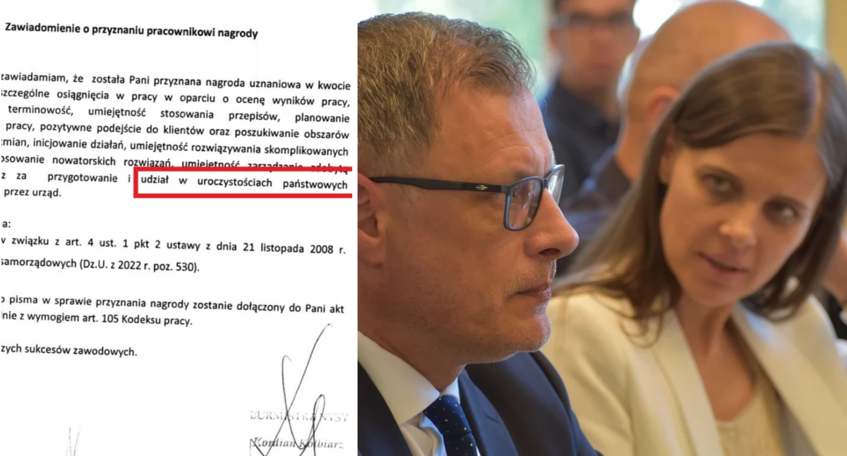 Najbliższa współpracowniczka Kordiana Kolbiarza może liczyć na premie, nagrody i dodatki