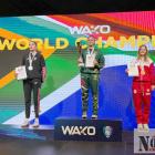 Na medalowym podium brązowa medalistka mistrzostw świata - Dorota Maczuga (druga z prawej)