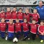 Pierwszy zespół żaków nyskiej Polonii. Stoją od lewej: Filip Paciorek, Wiktor Gut,...
