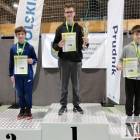 Na medalowym podium - Wiktor Galla (Hetman Wrocław), Mateusz Rząsa (Gekon Nysa) i...