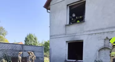 Pożar domu w Makowicach (gm. Skoroszyce) 